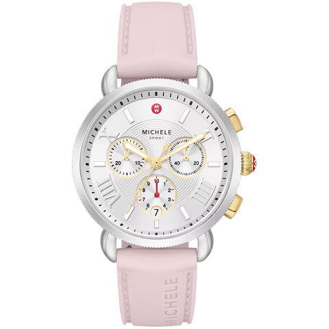 Michele Sporty Sport Sail Two-Tone Peony Silicone Watch MWW01P000023