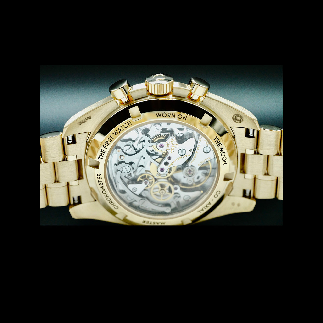 Omega 310.60.42.50.99.002 Speedmaster Moonwatch Professional Master Chronometer Moonshine Gold Dial on Bracelet