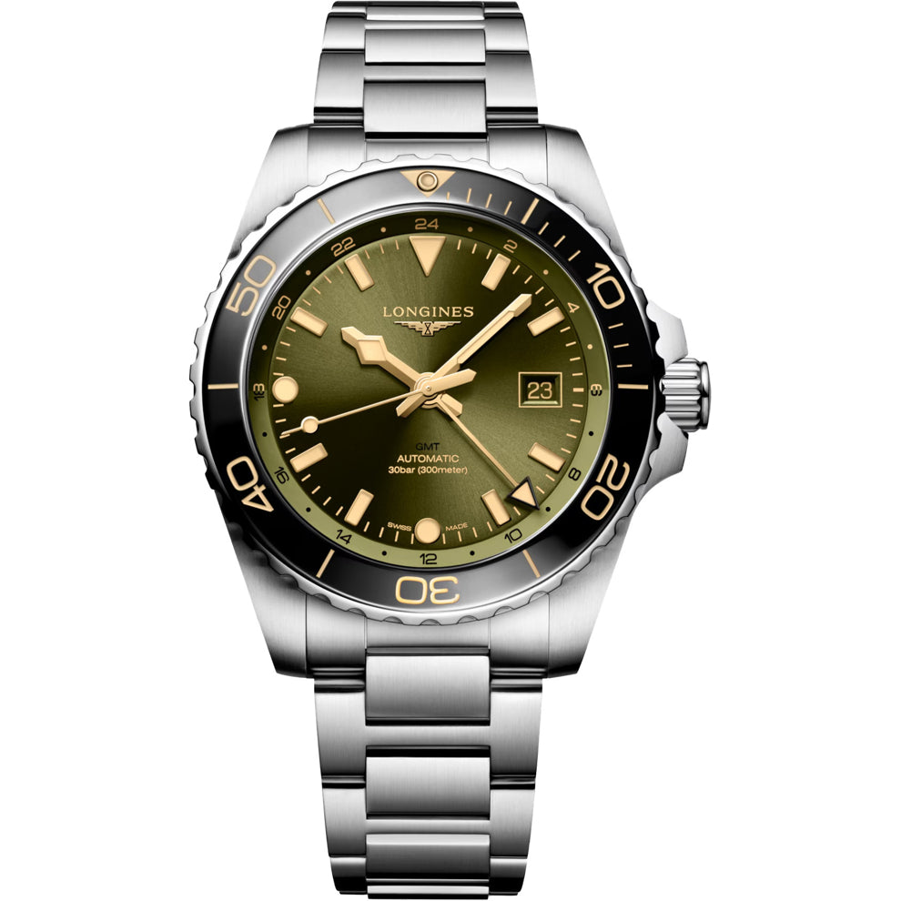 Longines L3.890.4.06.6 Hydroconquest GMT 43mm Green Dial