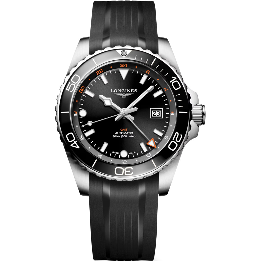 Longines L3.890.4.56.9 Hydroconquest GMT 43mm Black Dial