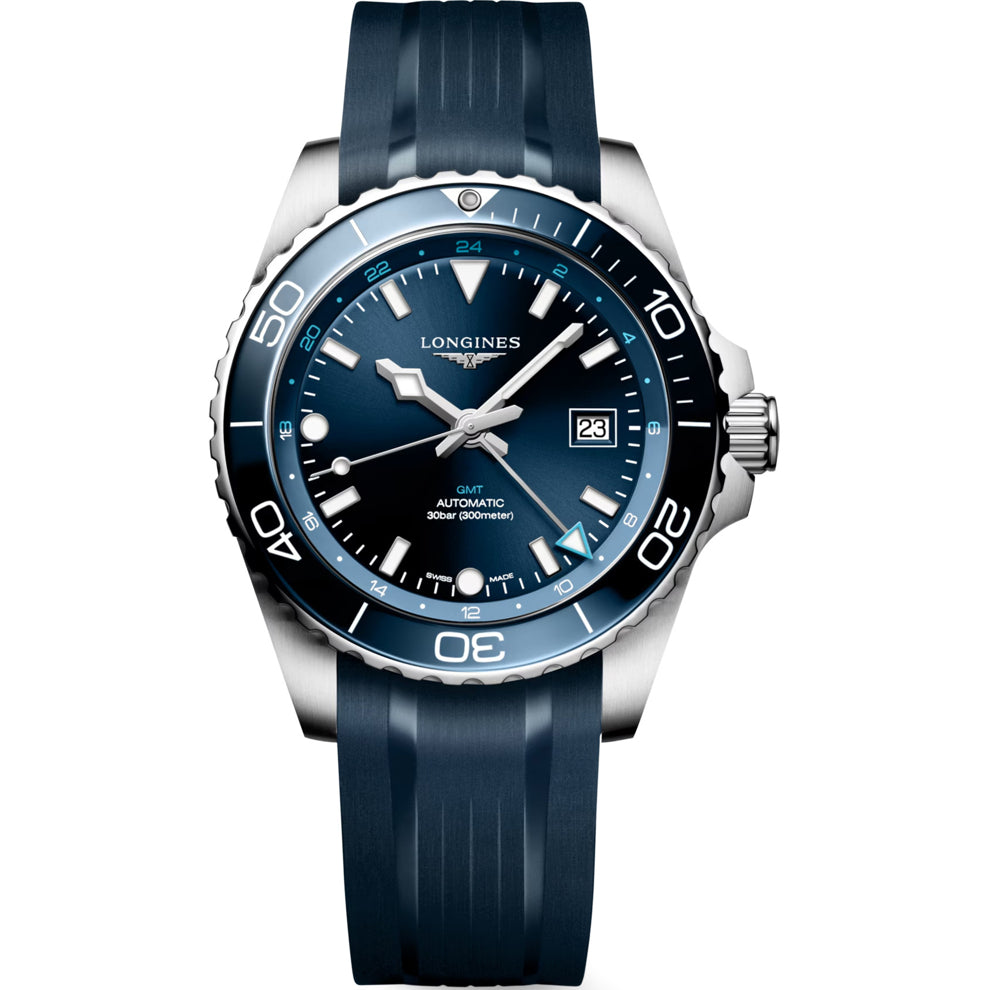 Longines L3.890.4.96.9 Hydroconquest GMT 43mm Blue Dial