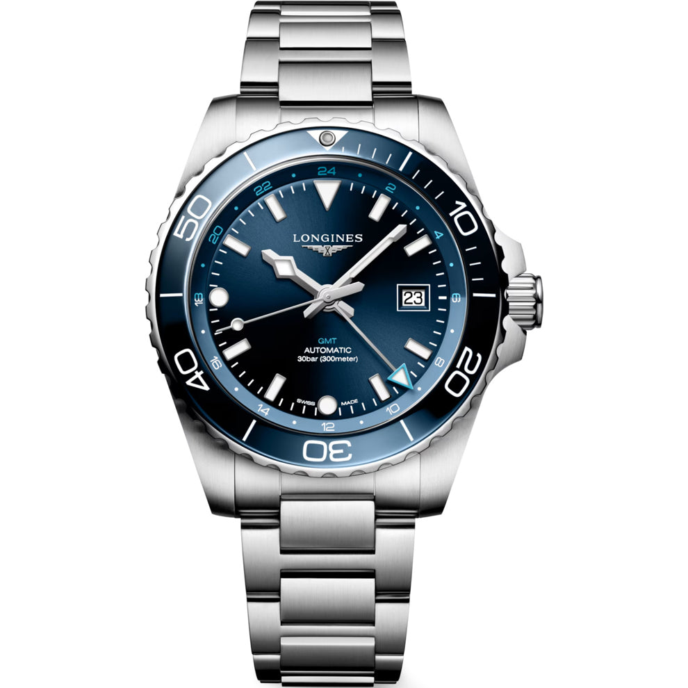 Longines L3.890.4.96.6 Hydroconquest GMT 43mm Blue Dial