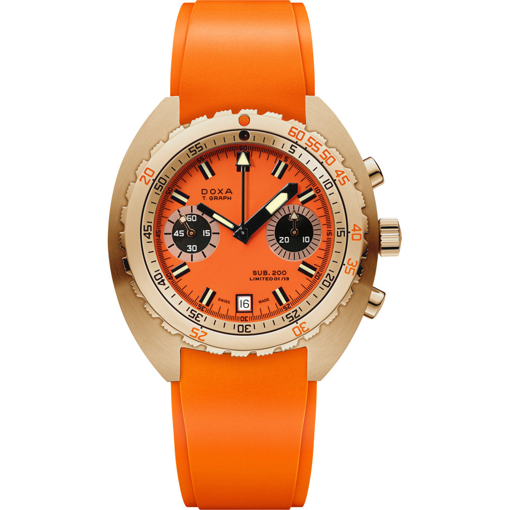 DOXA SUB 200 T.Graph 18k Gold 130th Anniversary Celebration on Strap