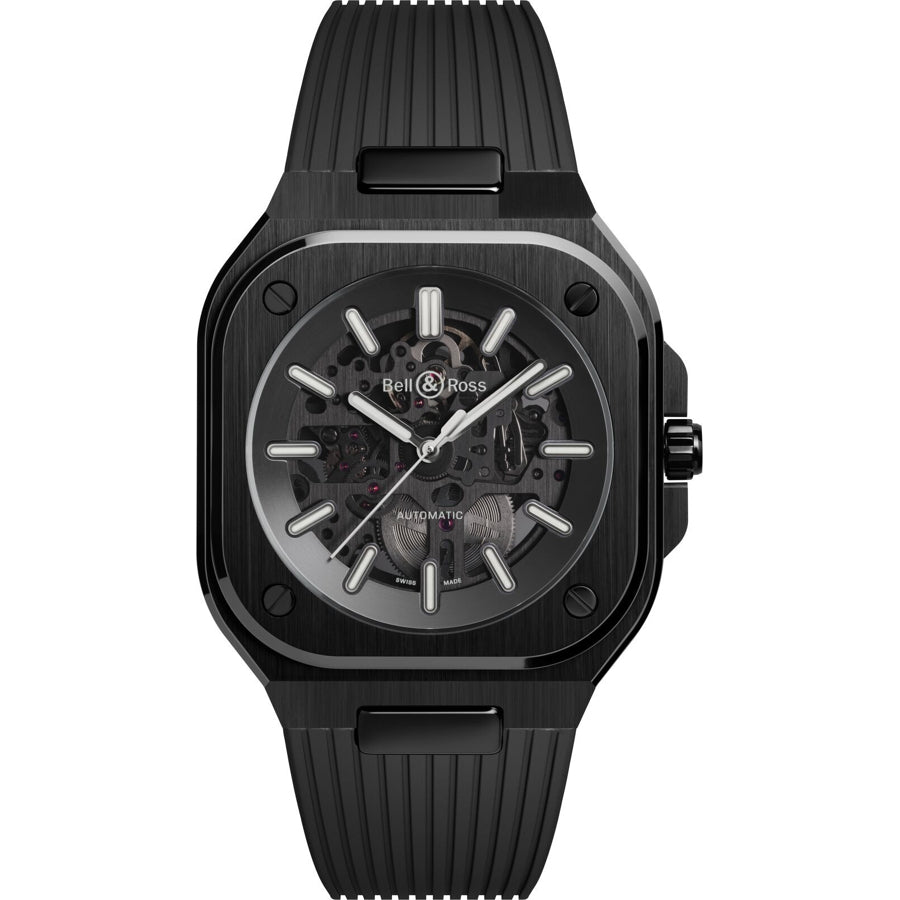 Bell & Ross BR 05 Skeleton Black Ceramic on Rubber Strap