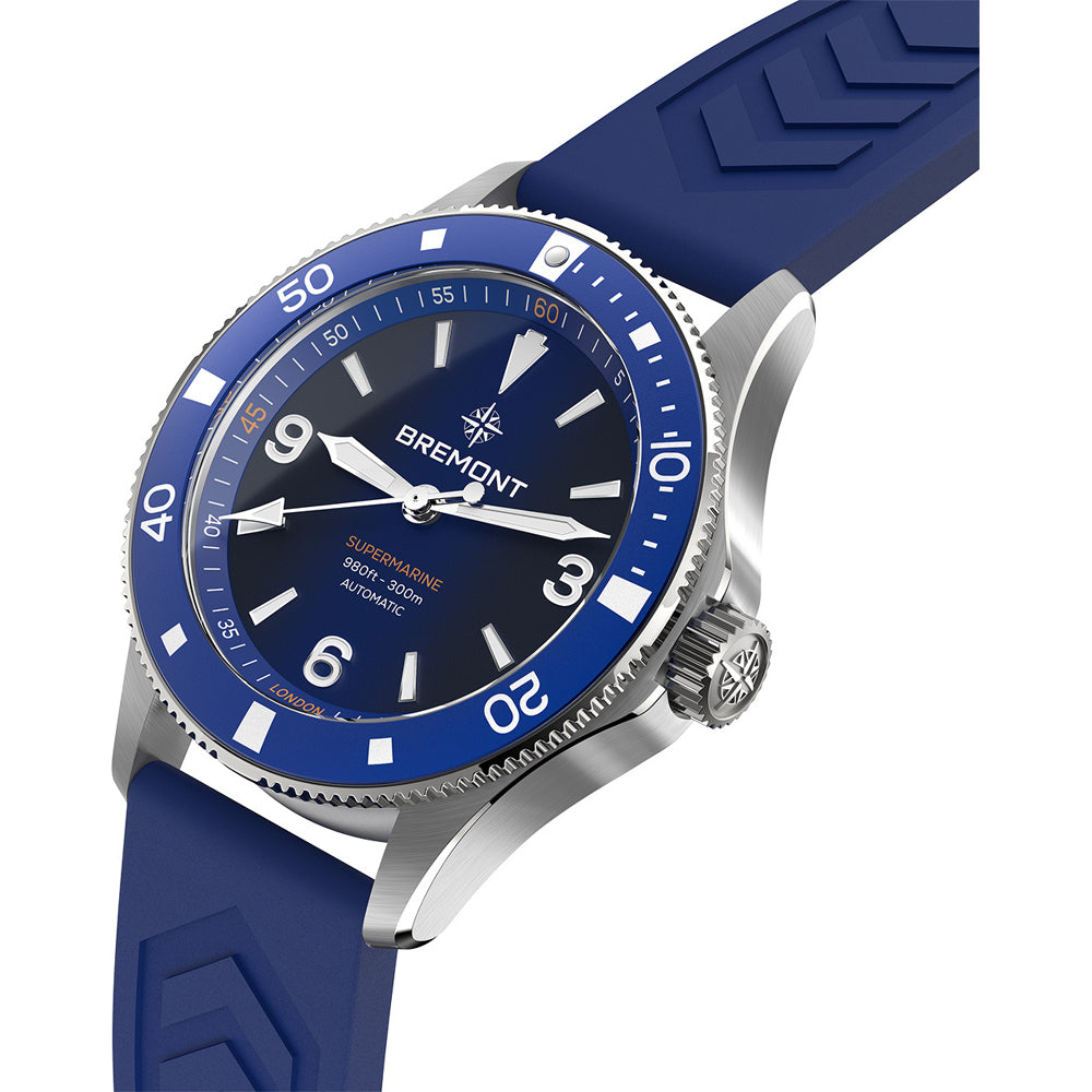 Bremont SM40-ND-SS-BL-R-S Supermarine 300M Blue Dial on Rubber Strap