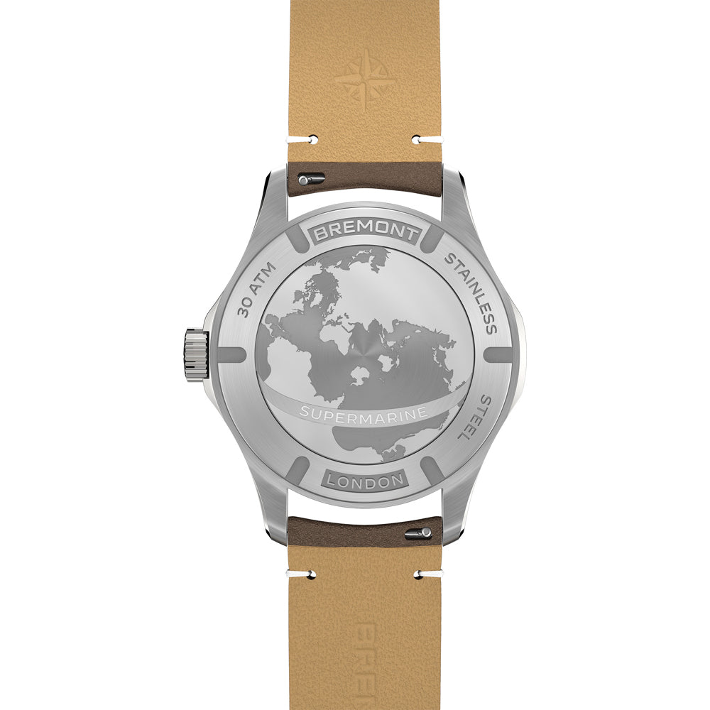 Bremont SM40-ND-SS-BL-L-S Supermarine 300M Blue Dial on Leather Strap
