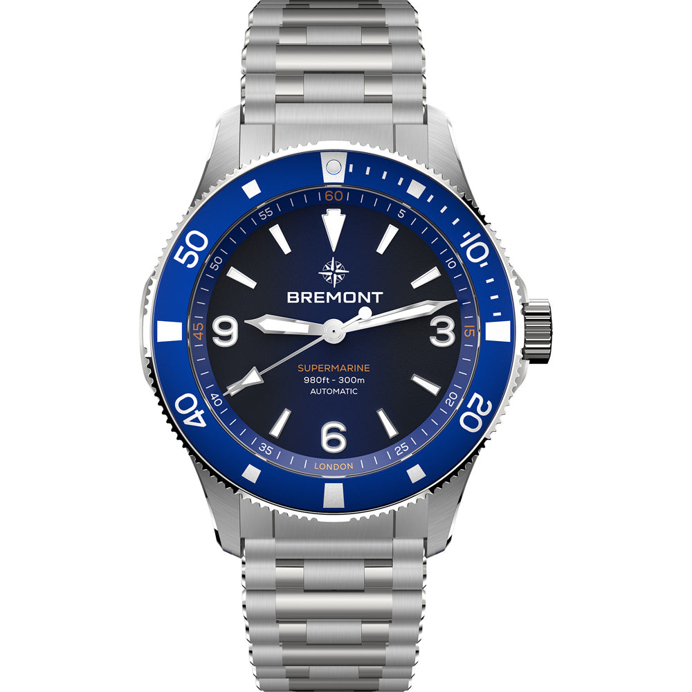 Bremont SM40-ND-SS-BL-B Supermarine 300M Blue Dial on Bracelet