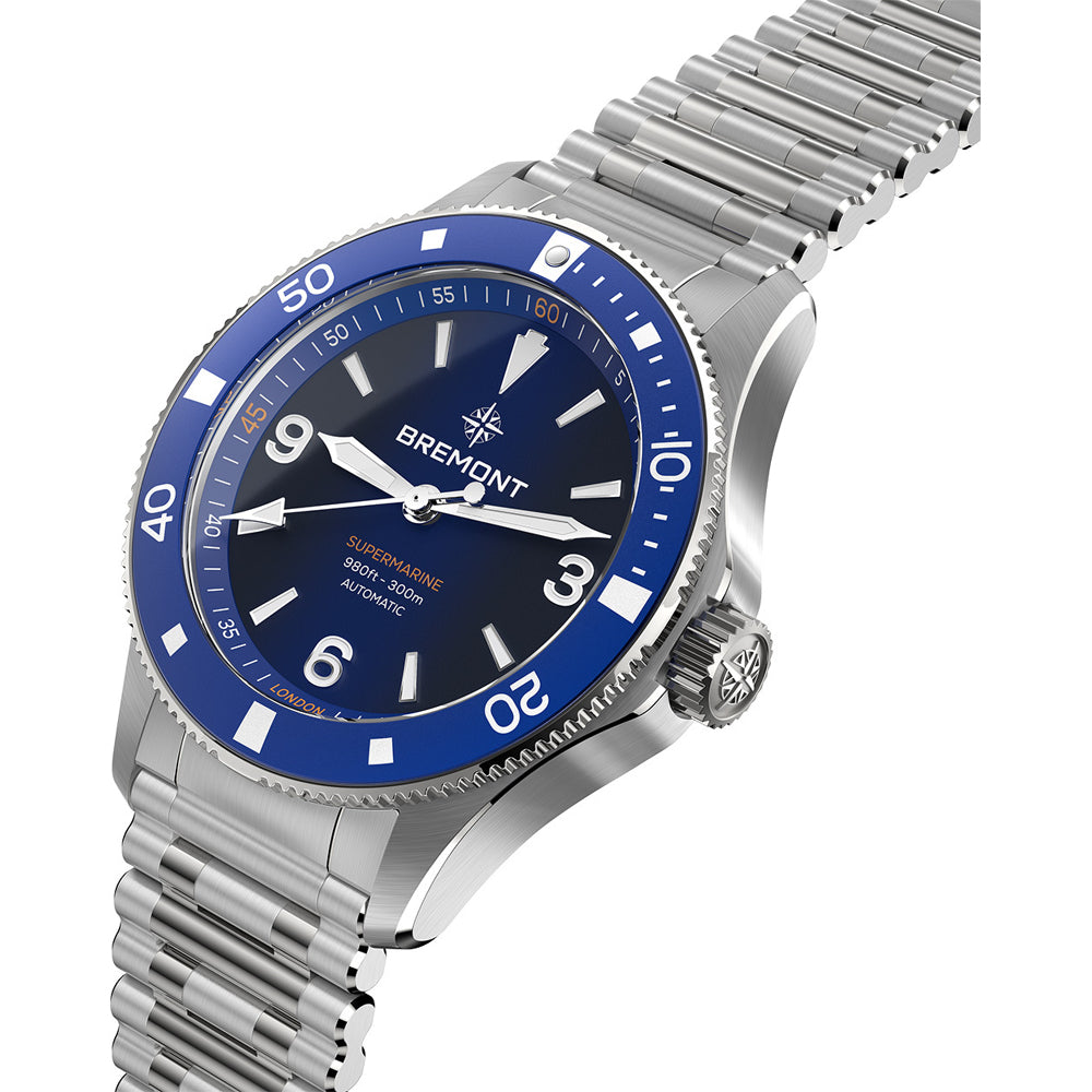 Bremont SM40-ND-SS-BL-B Supermarine 300M Blue Dial on Bracelet