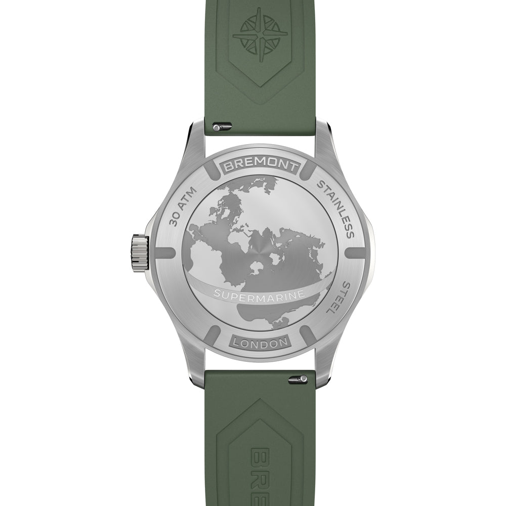 Bremont SM40-ND-SS-GN-R-S Supermarine 300M Green Dial on Rubber Strap