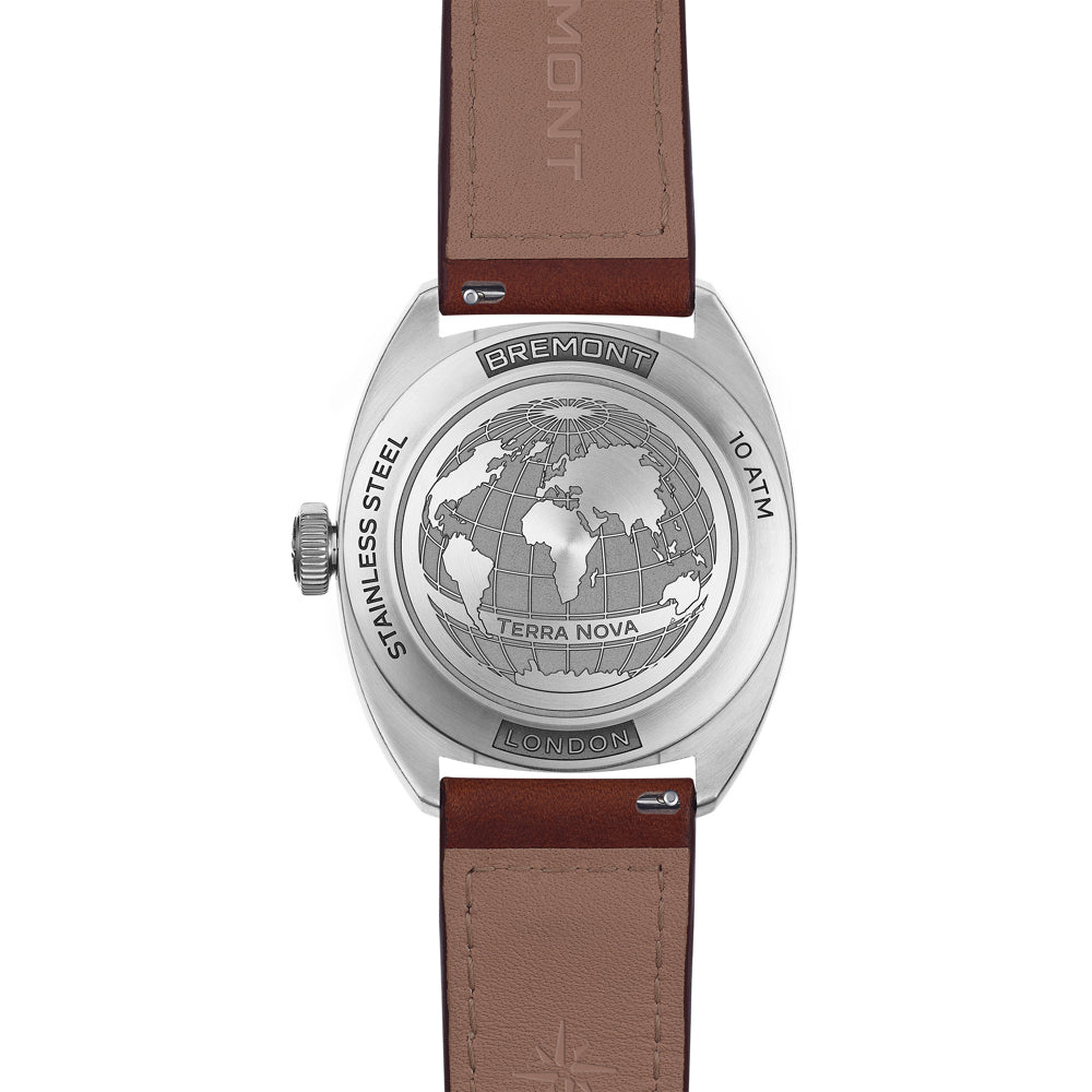 Bremont TN40-DT-SS-BK-L-S Terra Nova 40.5 Date Black Dial on Leather Strap