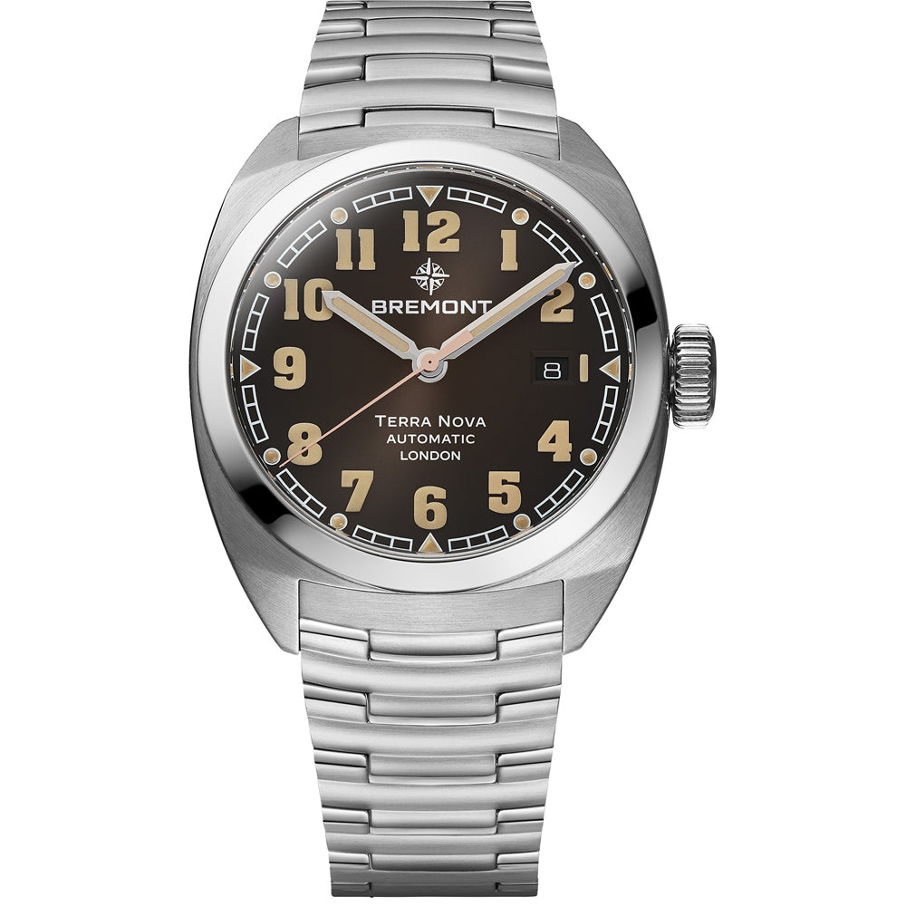 Bremont TN40-DT-SS-BK-B Terra Nova 40.5 Date Black Dial on Bracelet