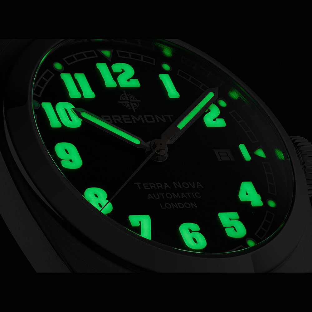 Bremont TN40-DT-SS-BK-N-S Terra Nova 40.5 Date Black Dial on Bracelet