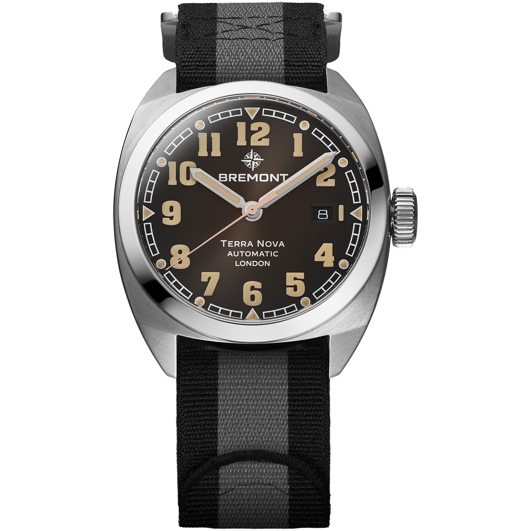 Bremont TN40-DT-SS-BK-N-S Terra Nova 40.5 Date Black Dial on Bracelet