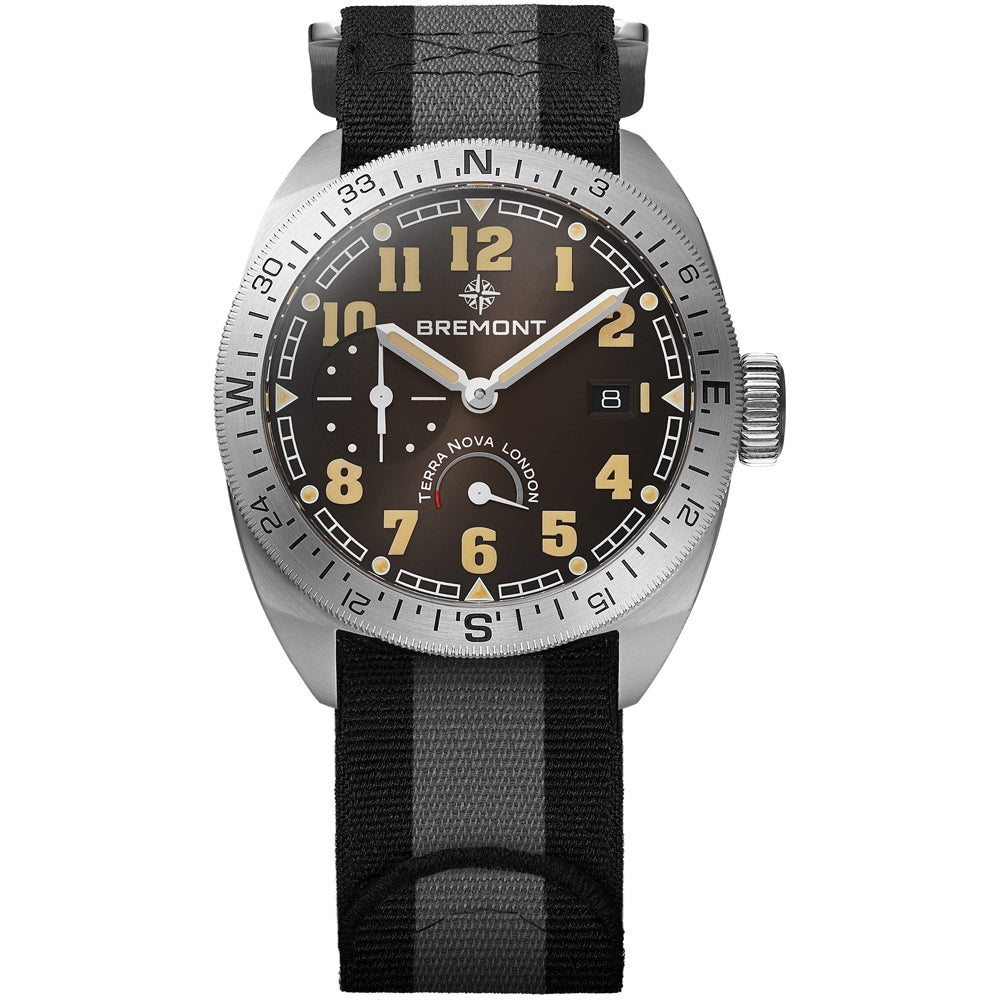 Bremont TN40-PWR-SS-BK-N-S Terra Nova 40.5 Black Dial on NATO strap
