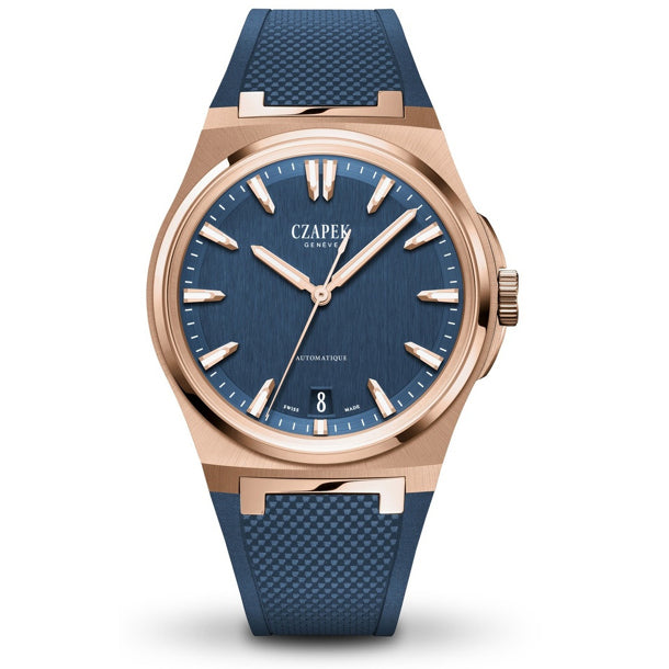 Czapek Antarctique Mount Erebus Deep Blue Limited Edition on Rubber Strap