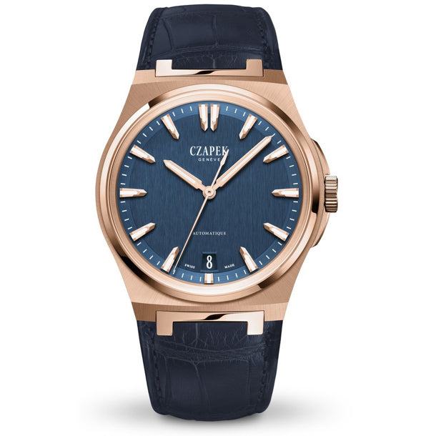 Czapek Antarctique Mount Erebus Deep Blue Limited Edition on Leather Strap