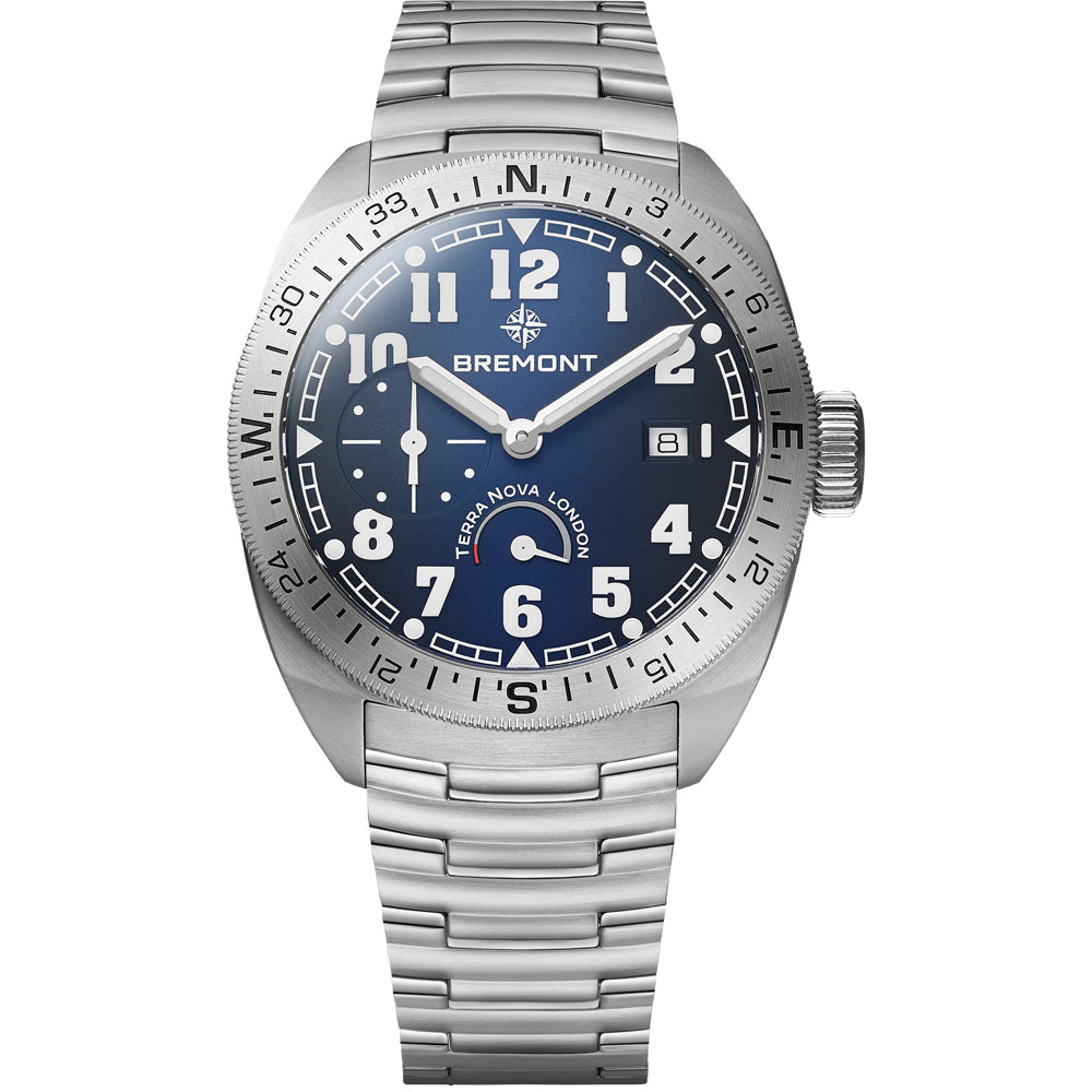 Bremont TN40-PWR-SS-BL-B Terra Nova 40.5 Blue Dial on Bracelet