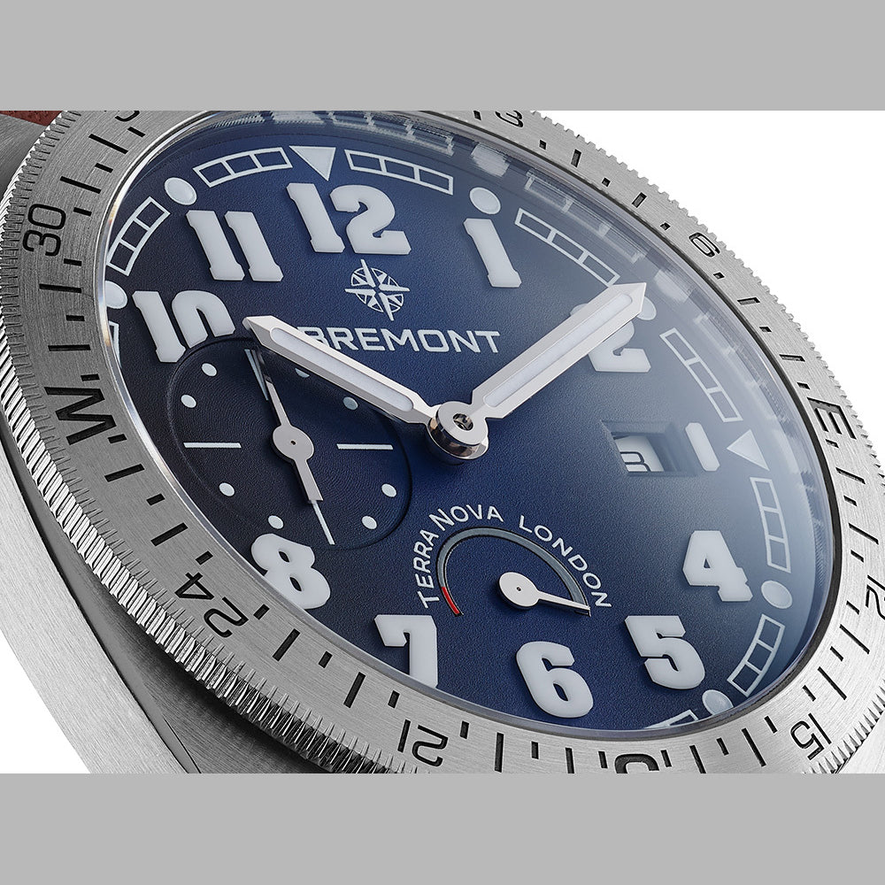 Bremont TN40-PWR-SS-BL-N-S Terra Nova 40.5 Blue Dial on NATO strap