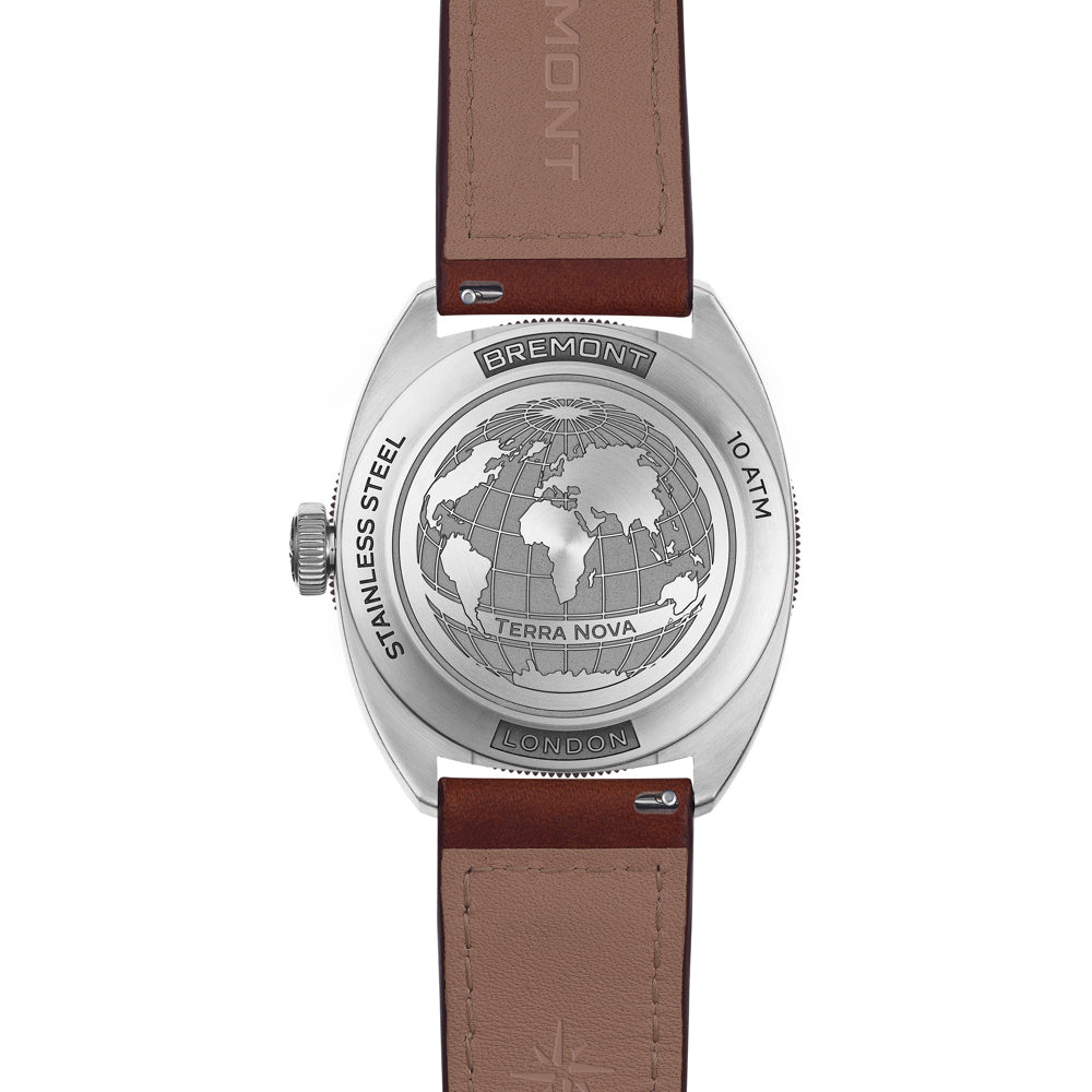 Bremont TN40-PWR-SS-BL-L-S Terra Nova 40.5 Blue Dial on Leather Strap