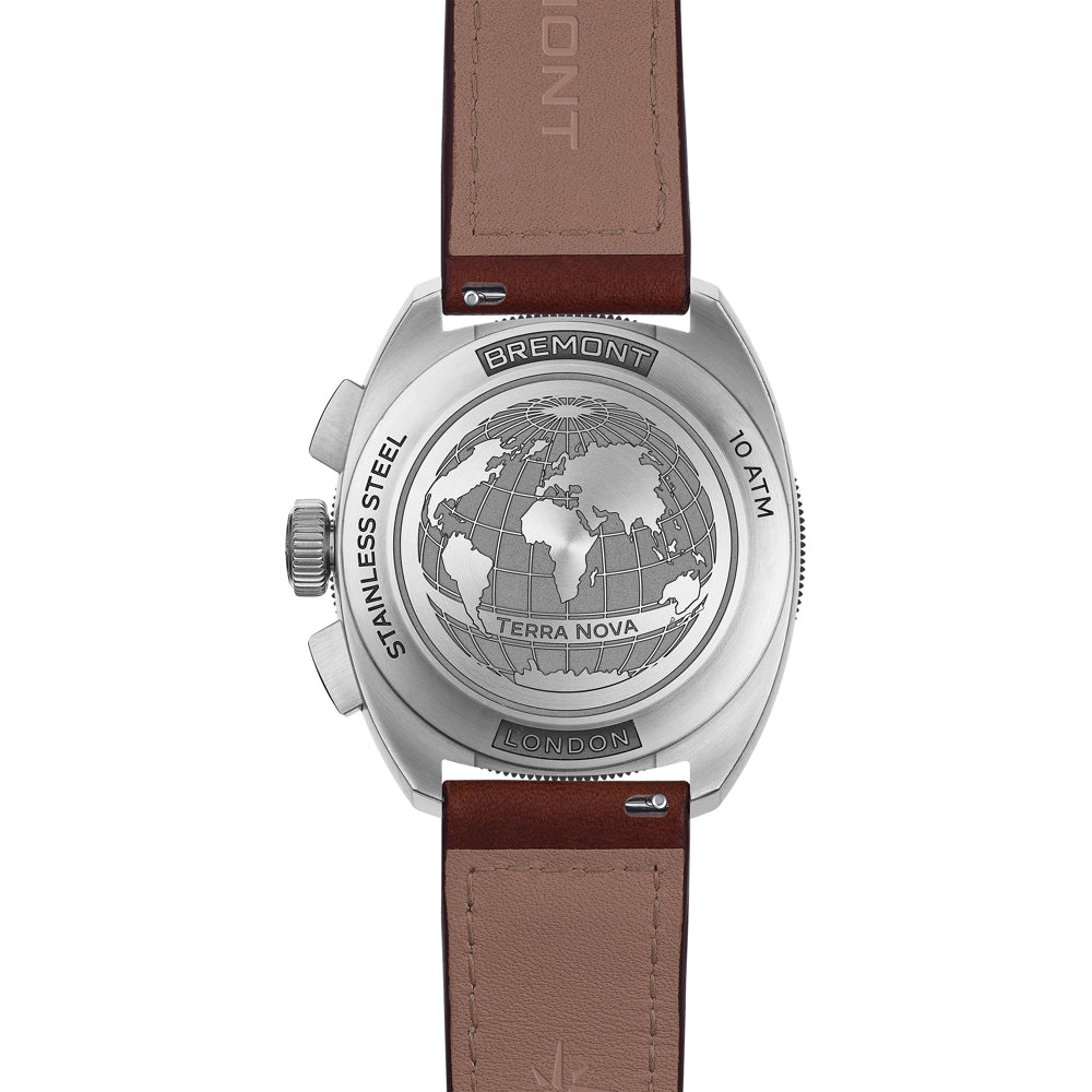Bremont TN42-CHR-SS-BK-L-S Terra Nova 42.5 Chrono Black Dial on Leather Strap