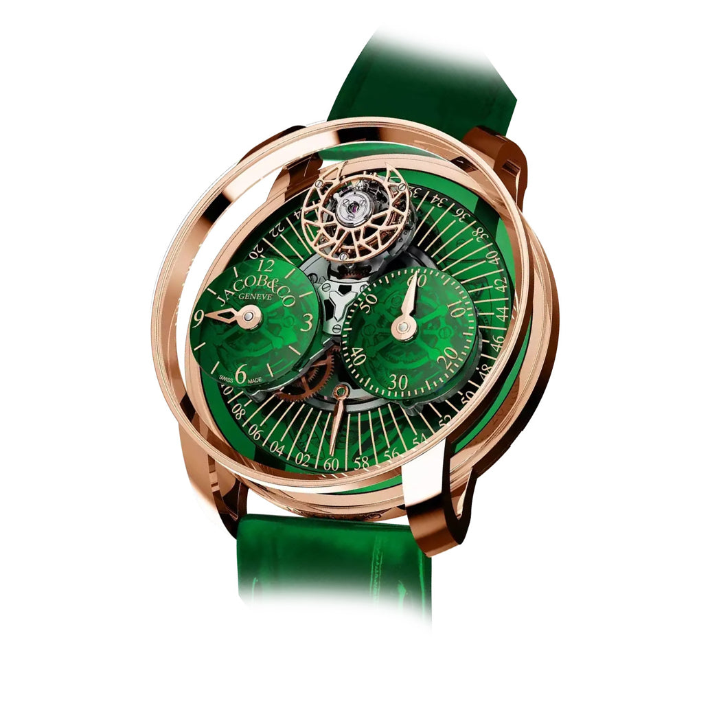 Jacob & Co. Astronomia Regulator Rose Gold Green on Strap