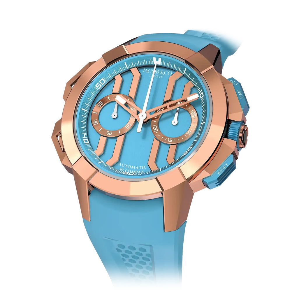 Jacob & Co. Epic X Chronograph Rose Gold Light Blue