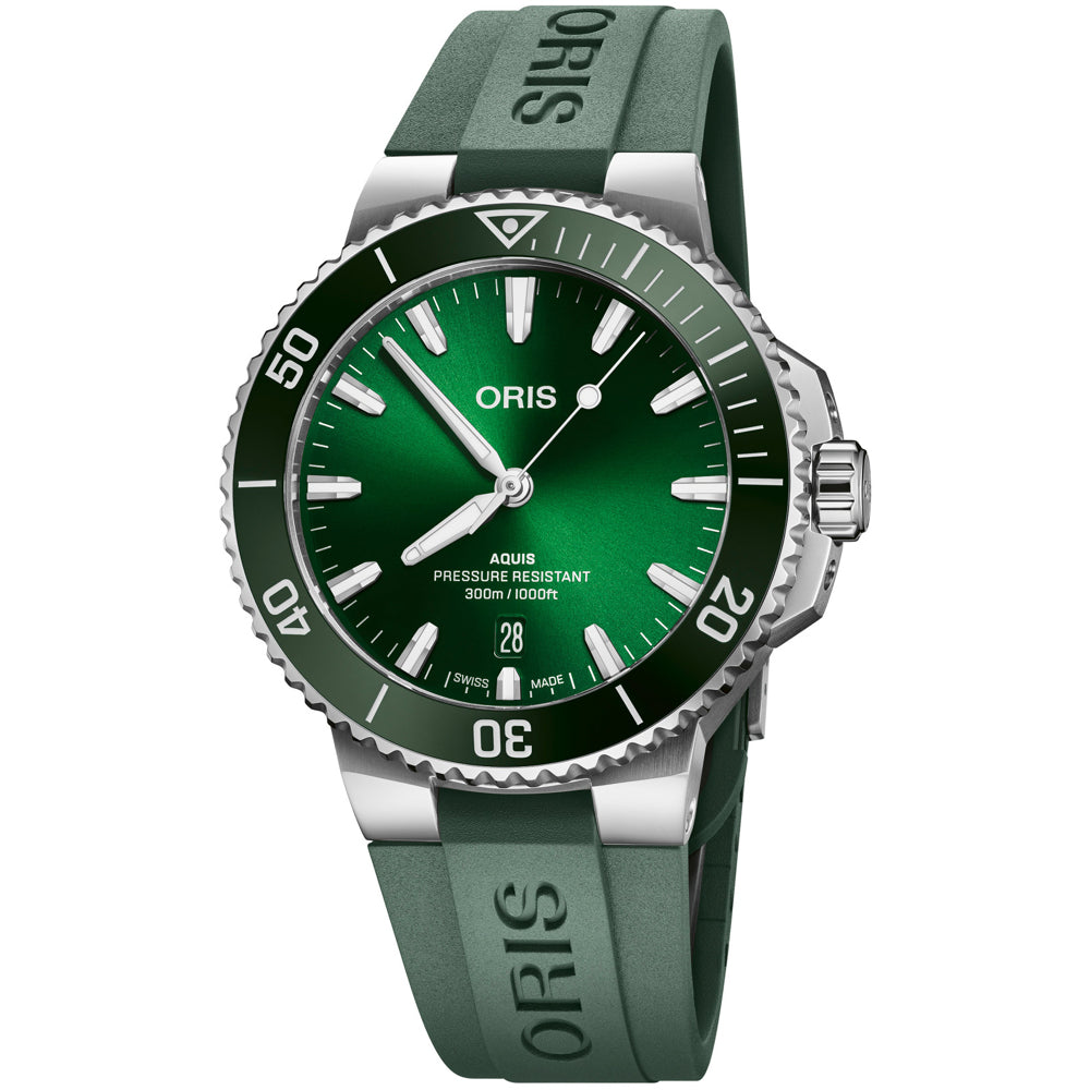 Oris Aquis Date Green Dial on Strap