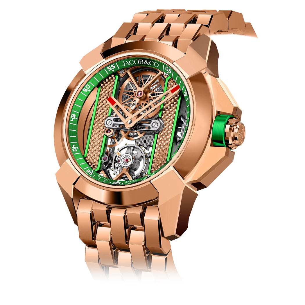 Jacob & Co. Epic X Bridges Rose Gold Green on Bracelet