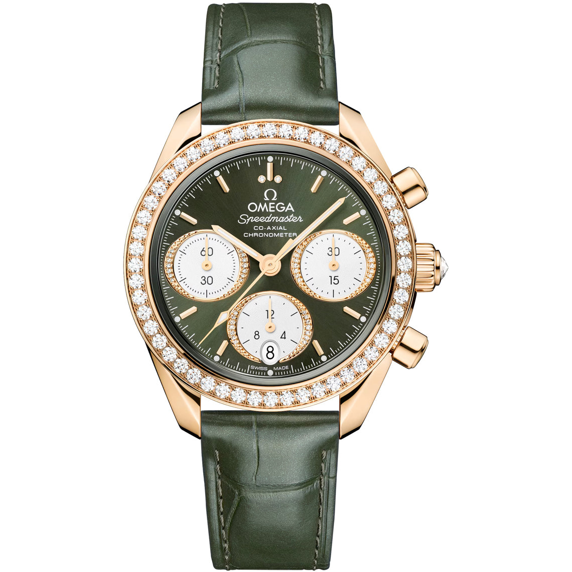 Omega Speedmaster 38 Co-Axial Chronograph 38mm Gold on Strap