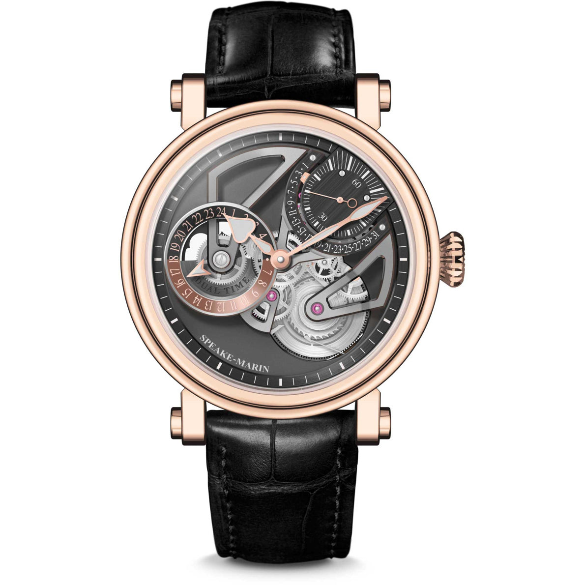 Speake-Marin 423809250 Openworked Dual Time Red Gold 38mm