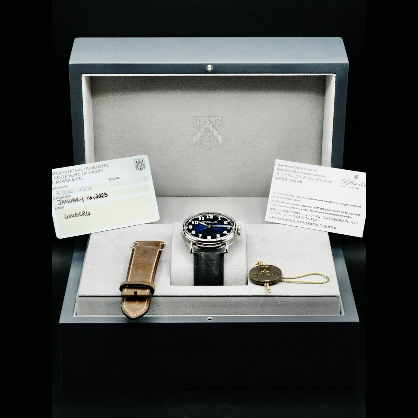 H. Moser & Cie. 8200-1201 Heritage Centre Seconds Funky Blue