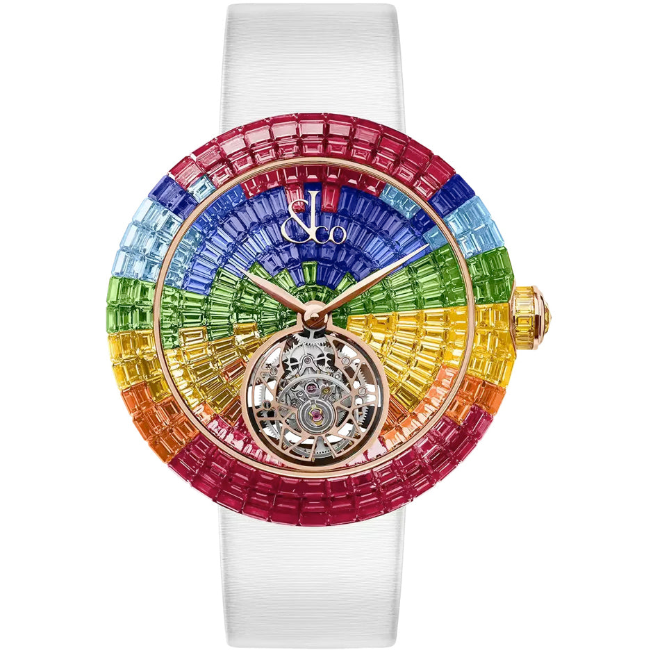Jacob & Co. Brilliant Flying Tourbillon Peru Mountains II Rose Gold on Strap