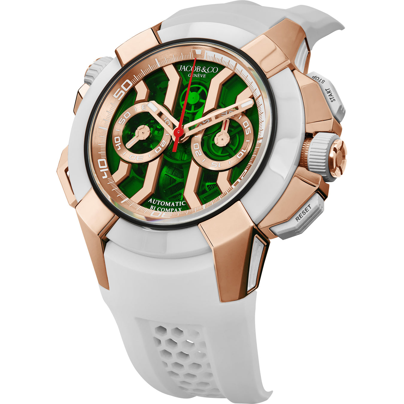 Jacob & Co. Epic X Chrono 47mm Rose Gold Green on Strap