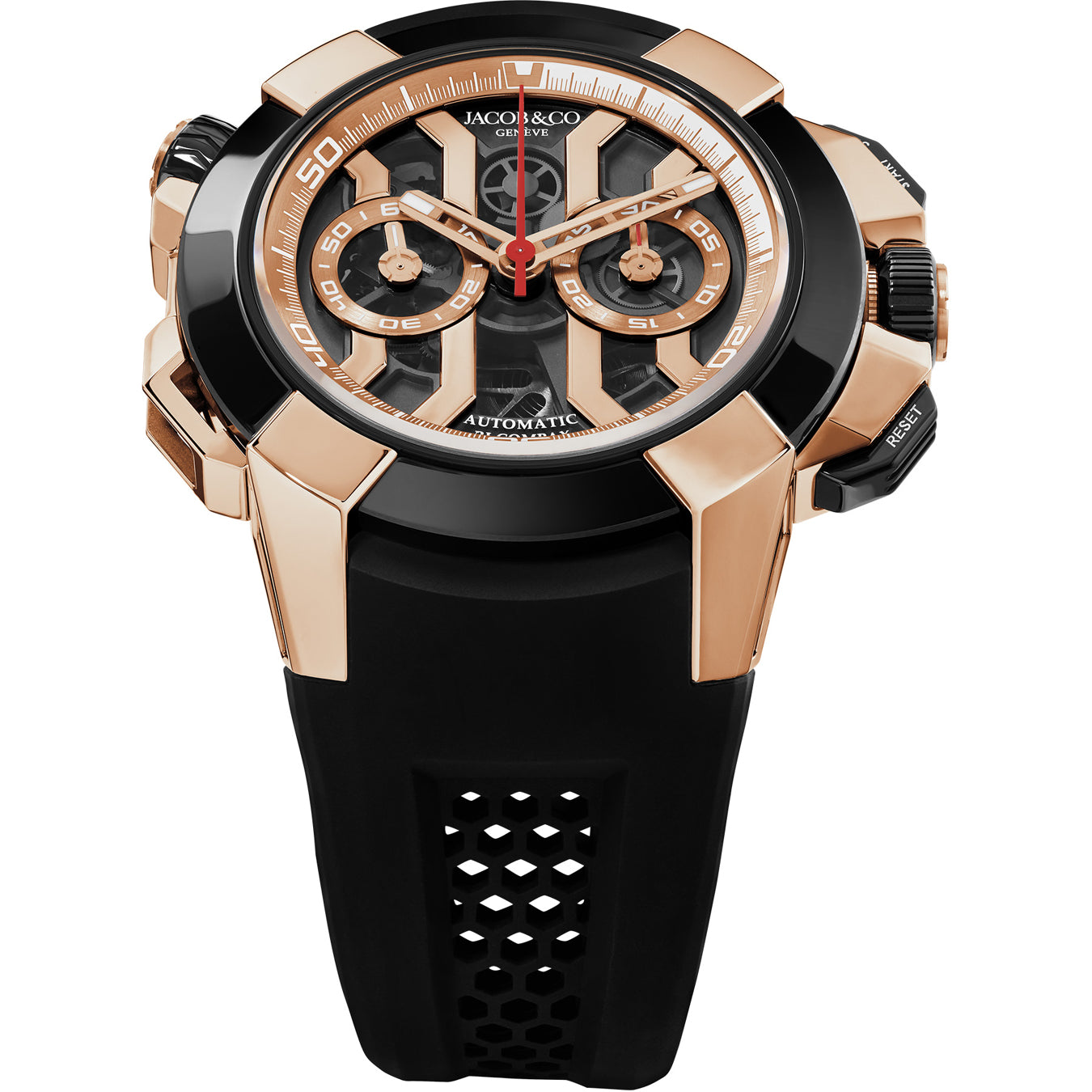 Jacob & Co. Epic X Chrono 47mm Rose Gold Black on Strap