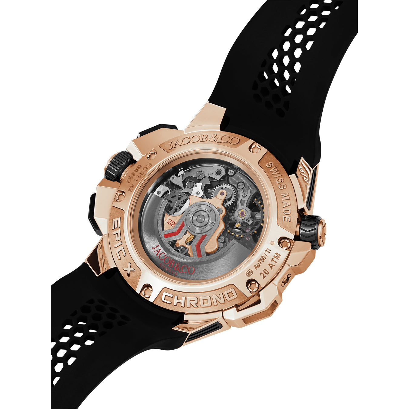 Jacob & Co. Epic X Chrono 47mm Rose Gold Black on Strap