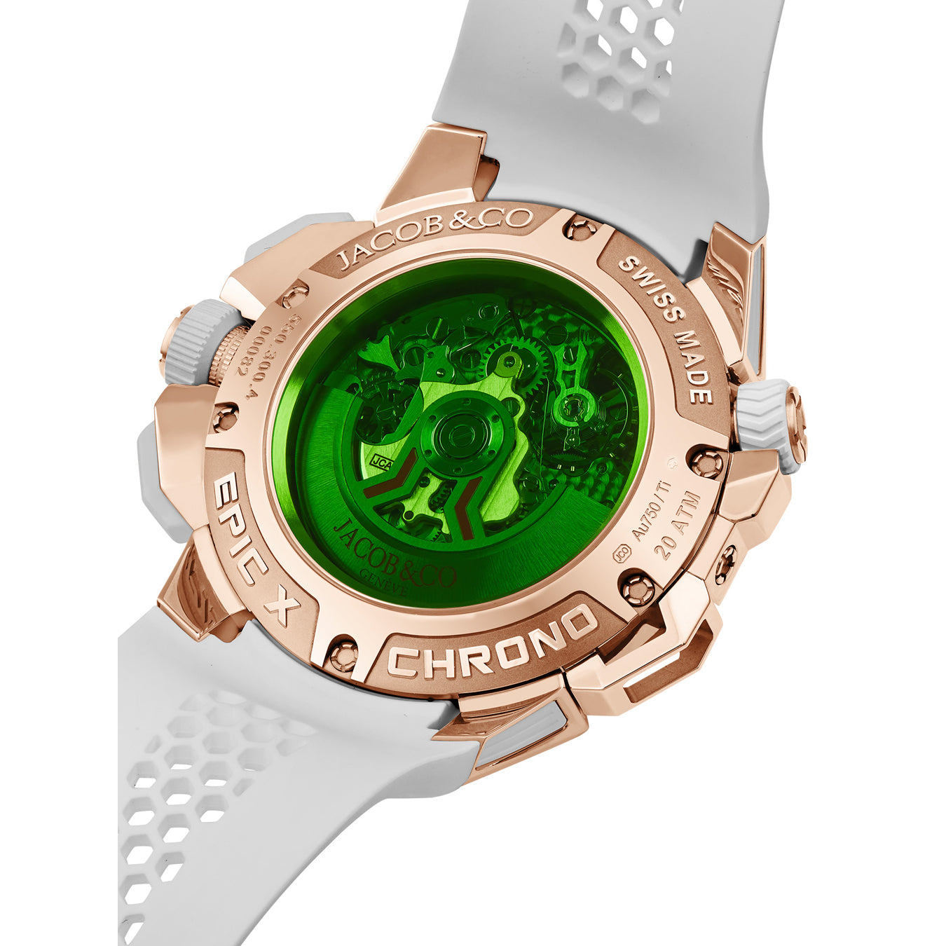 Jacob & Co. Epic X Chrono 47mm Rose Gold Green on Strap