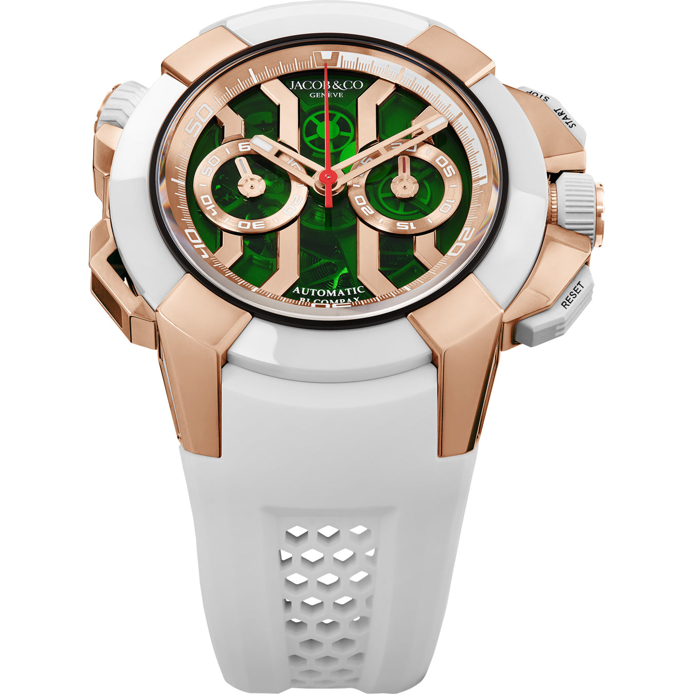 Jacob & Co. Epic X Chrono 47mm Rose Gold Green on Strap