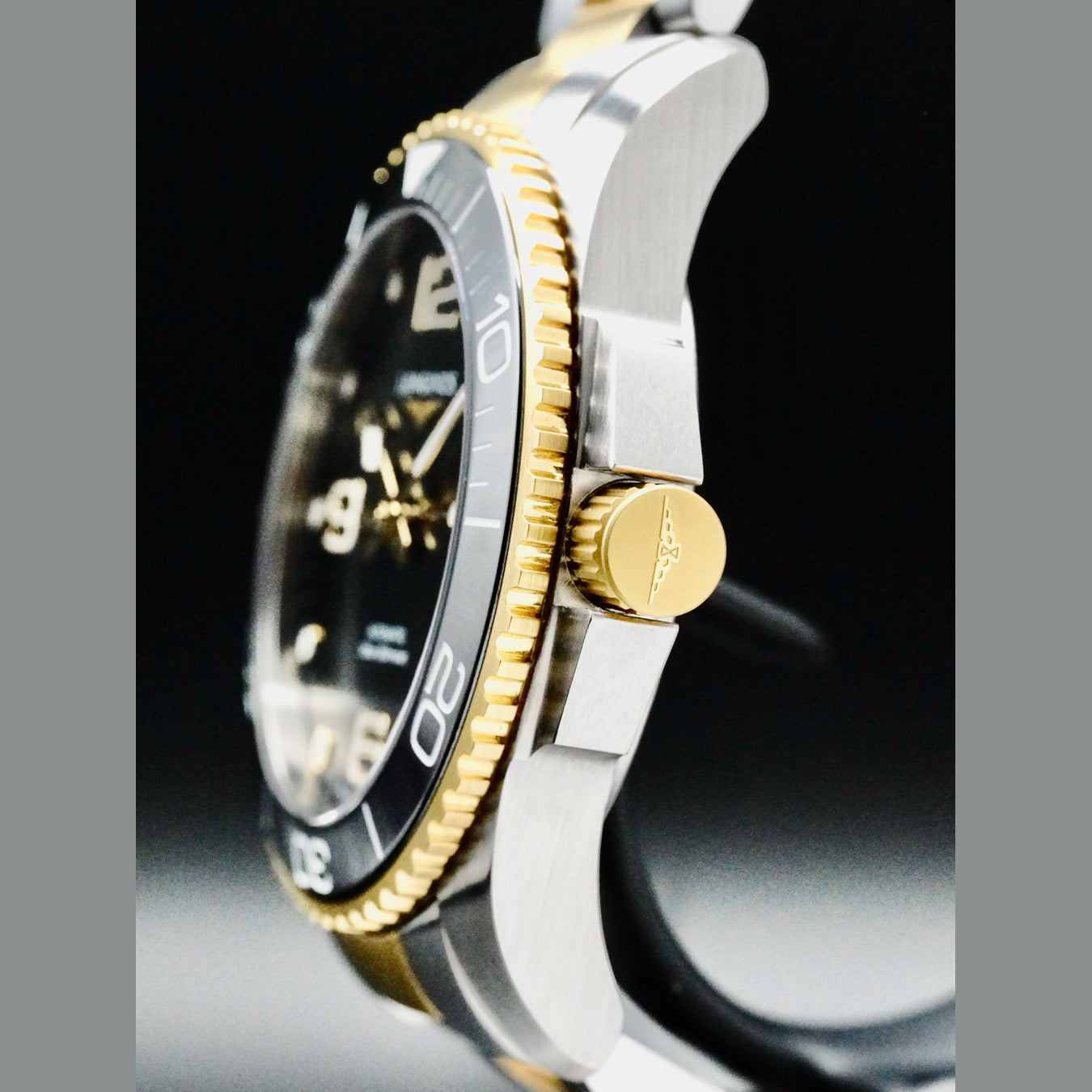 Longines Hydroconquest Black Dial Steel PVD Automatic L3.742.3.56.7