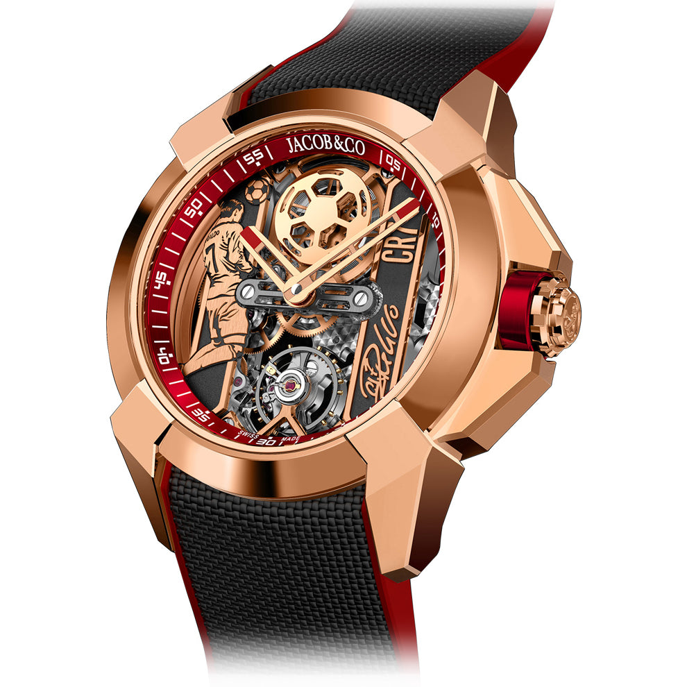 Jacob & Co. Epic X CR7 Flight of CR7 Rose Gold Red on Strap