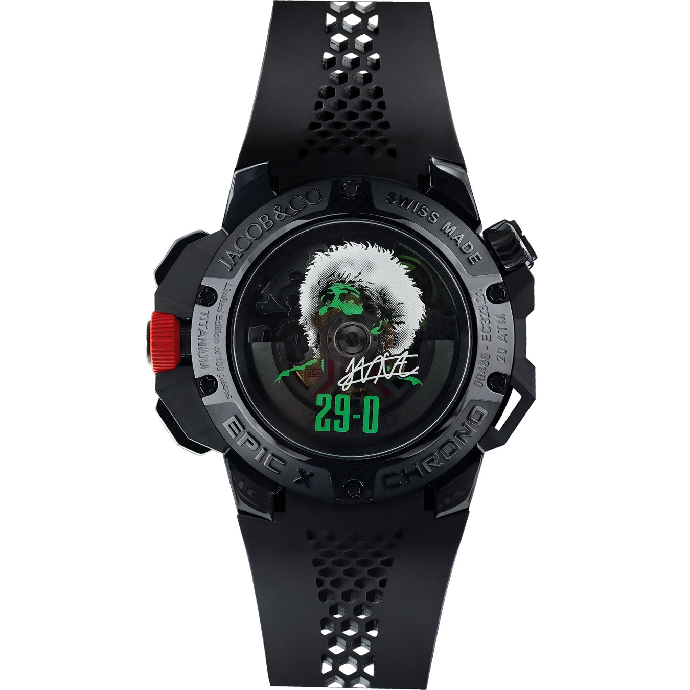 Jacob & Co. Epic X Chrono Khabib in Black Titanium Green on Strap