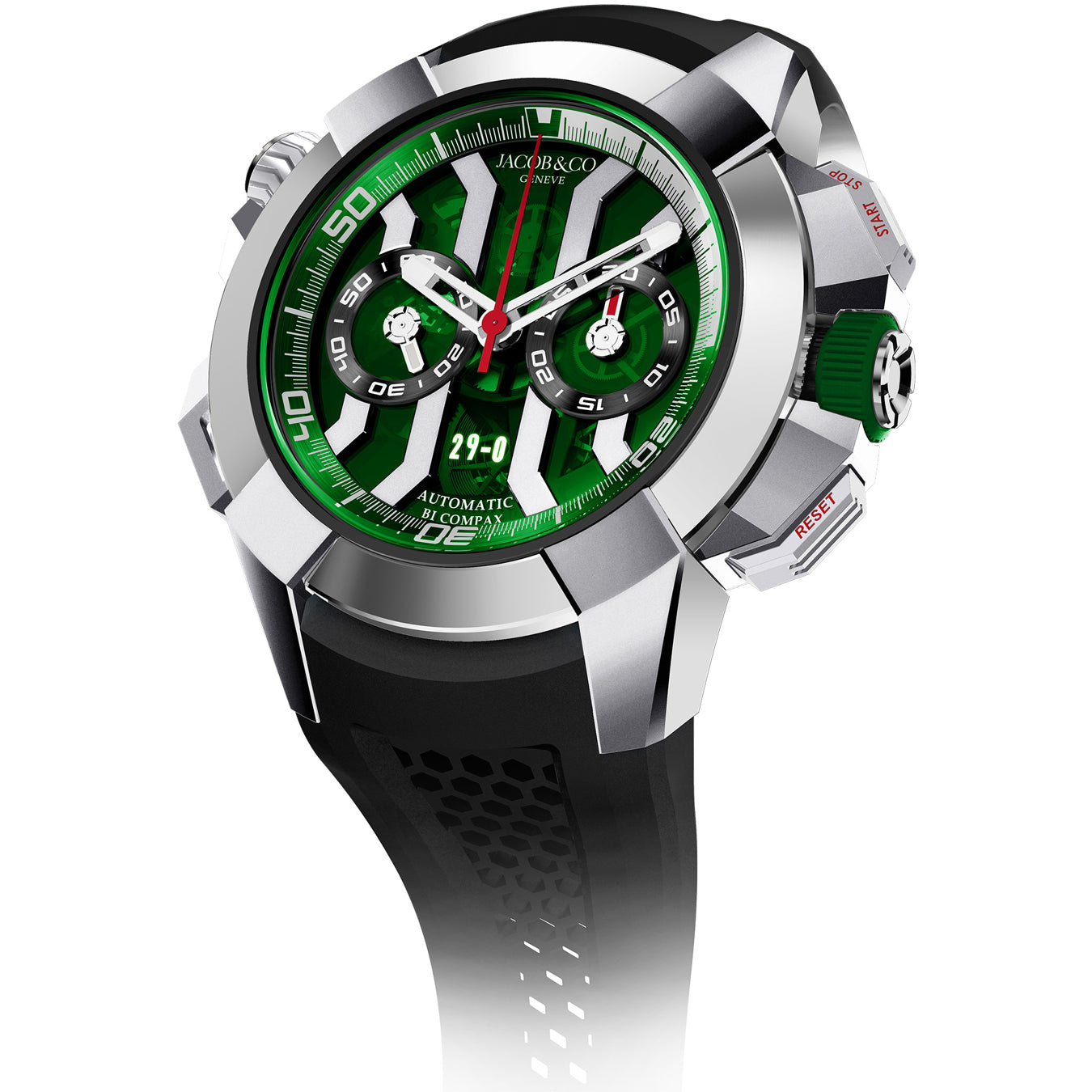 Jacob & Co. Epic X Chrono Khabib Titanium Green on Strap