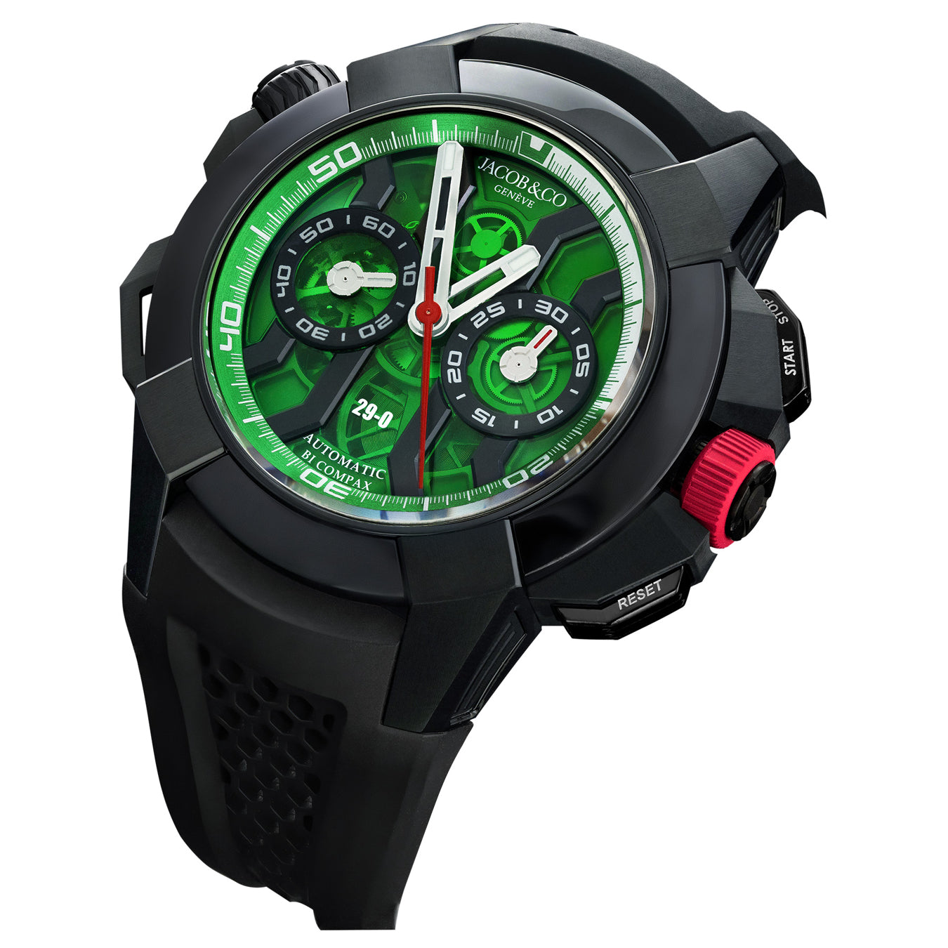 Jacob & Co. Epic X Chrono Khabib in Black Titanium Green on Strap