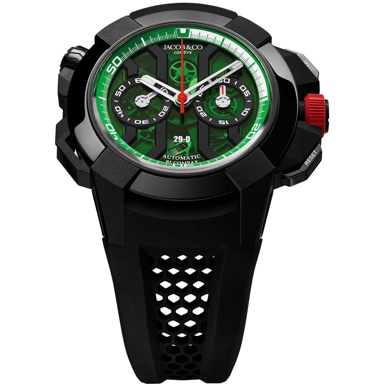 Jacob & Co. Epic X Chrono Khabib in Black Titanium Green on Strap