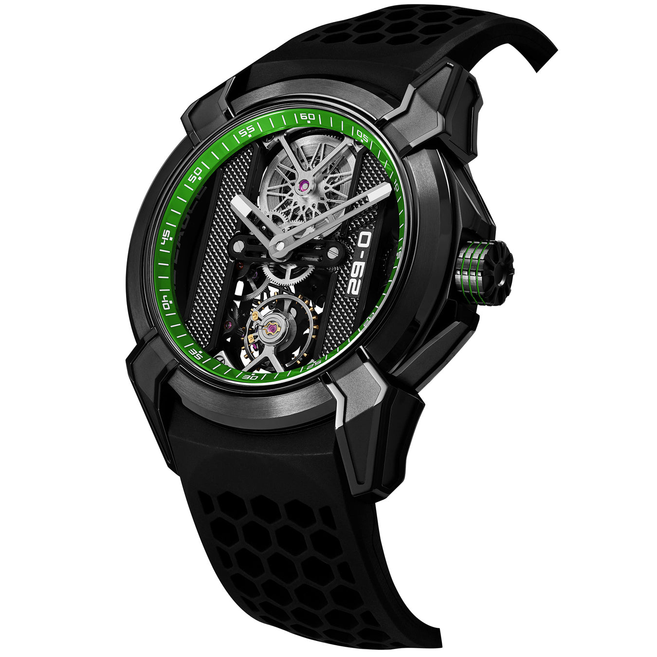 Jacob & Co. Epic X Skeleton Khabib Titanium Green on Strap