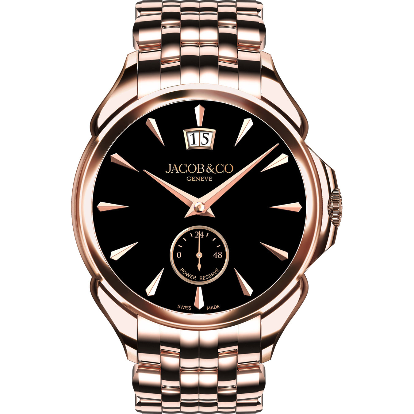 Jacob & Co. Palatial Classic Rose Gold Onyx Black on Bracelet