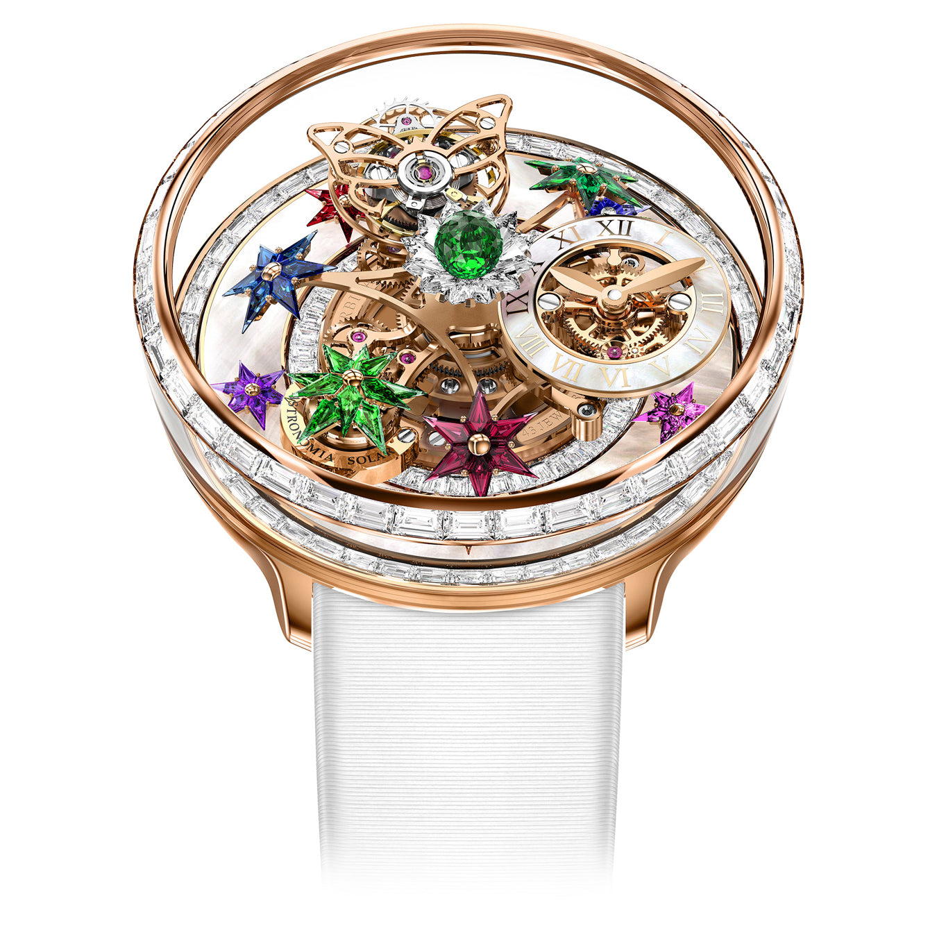 Jacob & Co. Fleurs De Jardin Rose Gold Baguette Diamonds on Strap