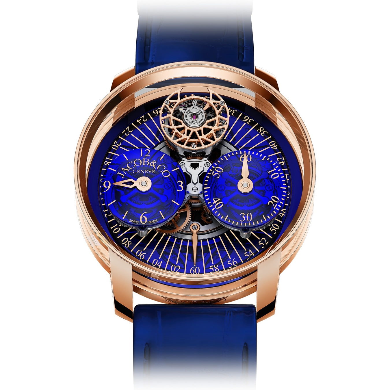 Jacob & Co. Astronomia Regulator Rose Gold Blue on Strap