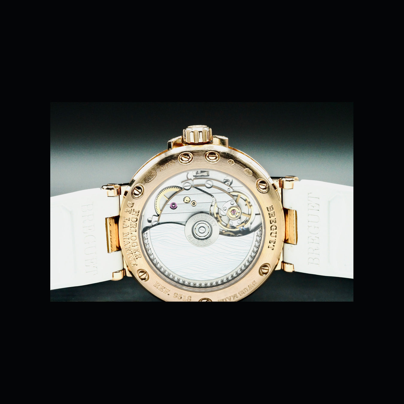 Breguet 9518BR/52/584/D000 Ladies Marine Rose Gold Wave Pattern Dial