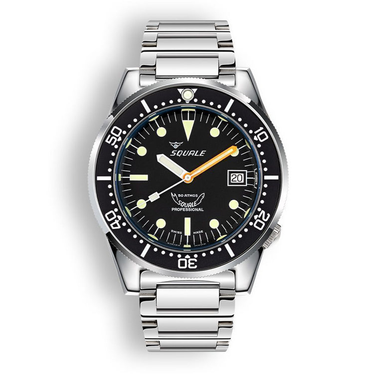 Squale 1521 Classic Steel Black on Bracelet 1521CL.SQ20L