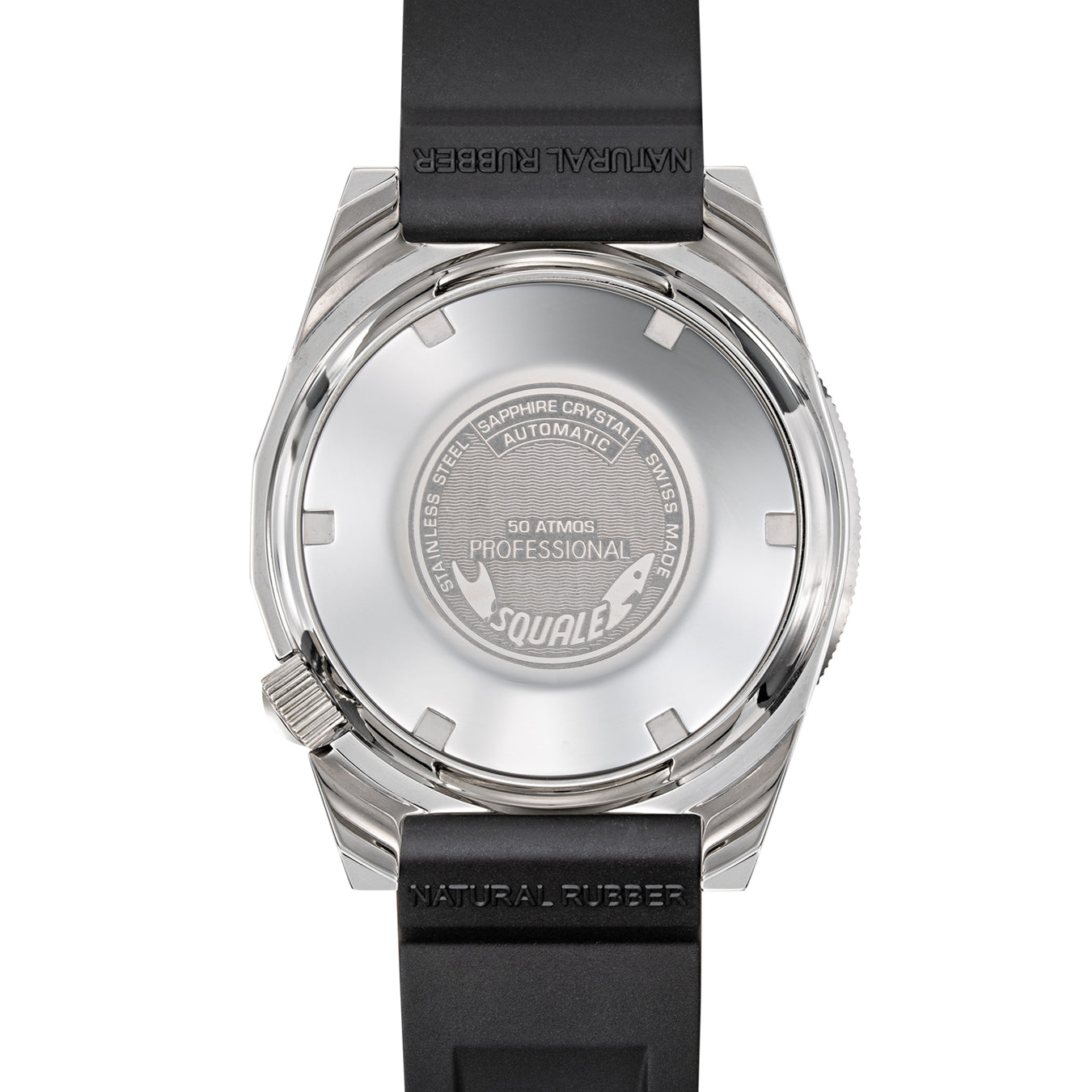 Squale 1521 Classic Steel Black on Strap 1521CL.VO